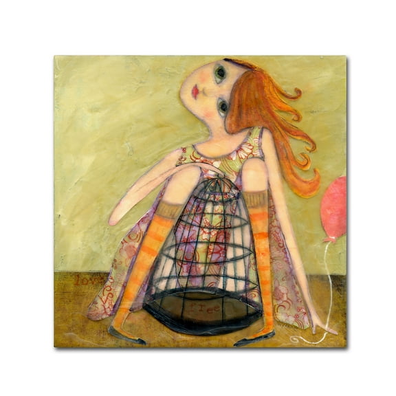 Trademark Fine Art 'Big Eyed Girl If You Love Something' Canvas Art by Wyanne