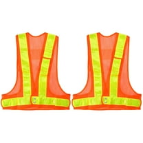Hemoton 2 Pcs Adjustable Safety Vest Security High Visibility Orange
