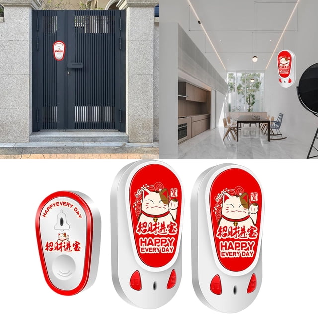 de timbre de puerta inalámbrico, 25 timbres, 4 timbres de puerta de volumen ajustable, resistente al agua para el hogar, aula, oficina, interior y estilo B