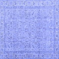 thumbnail image 1 of Ahgly Company Machine Washable Indoor Square Abstract Blue Contemporary Area Rugs, 5' Square, 1 of 4