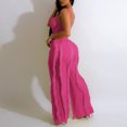 thumbnail image 3 of Gibobby pantalones siameses de pierna ancha Traje casual para mujer Moda de verano Traje de dos piezas de manga corta europeo y americano(Rosa， L), 3 of 5