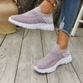 thumbnail image 4 of ibiyuan Wide Walking Shoes for Women Knit Upper Embroidery Wide Walking Shoes for Women Adjustable Upper Closed Toe Slip on Womens Shoes Sneakers Soft Hands Free Mary Jane Shoes Women Foam Shoes, 4 of 8