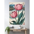 thumbnail image 2 of Pink Tulip, Ukiyo-E,Zen Aesthetics Poster Wall Art, Modern Wall Decor For Living Room Bedroom, 12x18 UNFRAMED, 2 of 3