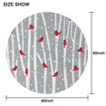 thumbnail image 6 of Gray Christmas Cardinal Bird Pattern Round Tablecloth 60"x60",Wrinkle Wipeable Table Cloth for Kitchen Dining Room Picnic Patio Party, 6 of 6