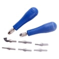 thumbnail image 2 of Art Block Cutters- Craft Linoleum Carving Tools with 12Pcs(6 Type) Blades & 2 Plastic Storage Handles, 2 of 6