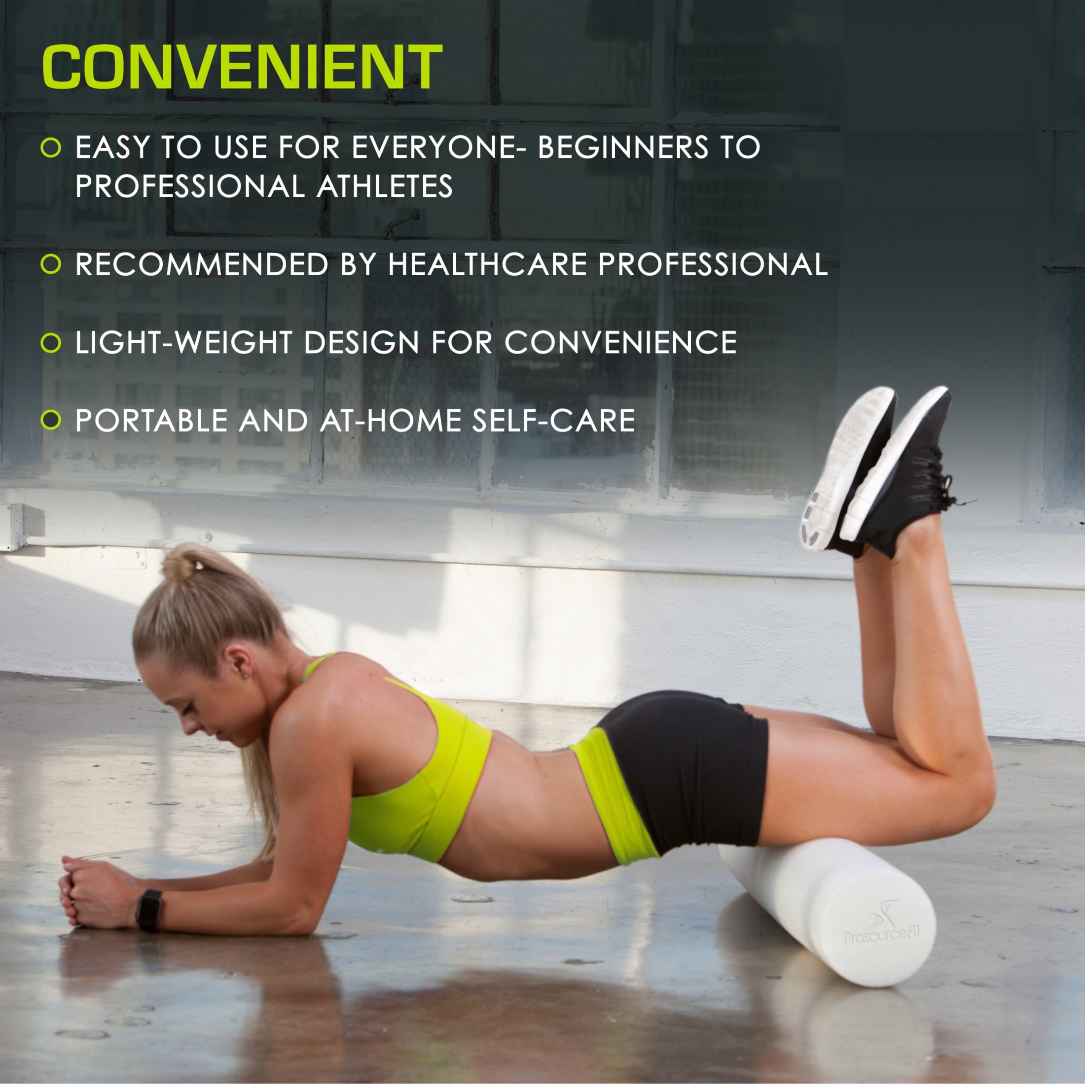 ProsourceFit Flex Foam Rollers, Full and Half, 36"L or 12"L for Muscle Therapy (MFR), Core Stabilization and Balance Exercises