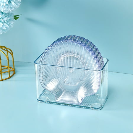 

Small Appetizer Plates Transparent Starfish / Shell Shape Trays Set With Holder Stand for