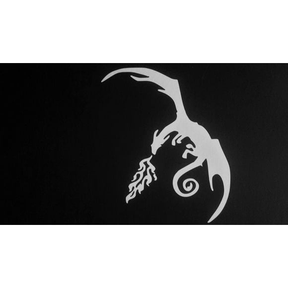 Dragon Dragons Vinyl Decal Sticker|White|Cars Trucks Vans SUV Laptops Wall Art|5.5" X 4.5"|CGS685
