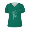 thumbnail image 4 of Wancir Women's Floral T-Shirts V-Neck Dandelion Sun Flower Graphic Casual Tee Boho Tops Cute Wildflowers Shirts, 4 of 4