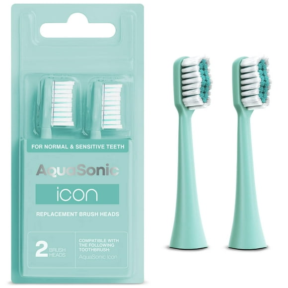 Cepillo de dientes Aquasonic Icon con cabezales de repuesto, paquete de 2