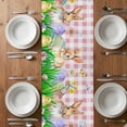 thumbnail image 6 of Easter Bunny Table Runner - 120 Inch Long, Kitchen Dining Table Runner Dresser Scarves, Spring Easter Eggs Floral Pink Plaid Farmhouse Decor for Coffee Tables Wedding Party Banquet, 6 of 8