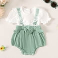 thumbnail image 2 of Gubotare Infant Dress Toddler Baby Girl Sleeveless Romper Casual Summer Jumpsuit Clothes 0 3 6 9 12 18 24 Months (Green,0-3 Months), 2 of 6