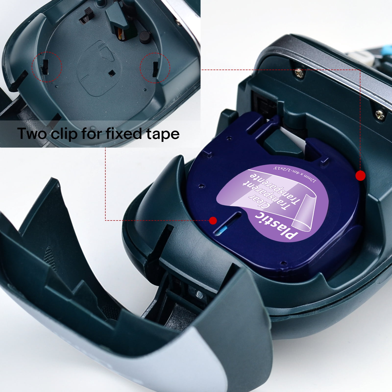 NineLeaf 10PK Compatible for DYMO LetraTag Refills 16952 12mm 1/2'' Black on Clear Plastic Label Maker Tape