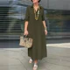 thumbnail image 3 of Vestido cárdigan de manga larga con solapa para mujer, cárdigan de un solo pecho, vestidos de empalme con doble bolsillo, vestido de viaje elegante para mujer, primavera y otoño, 3 of 4