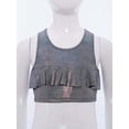 thumbnail image 3 of TSSOE Kids Girls Sparkly Metallic Ruffle Modern Hip Hop Jazz Ballet Dance Vest Stage Performance Tank Crop Tops Dancewear Black 10-14, 3 of 6