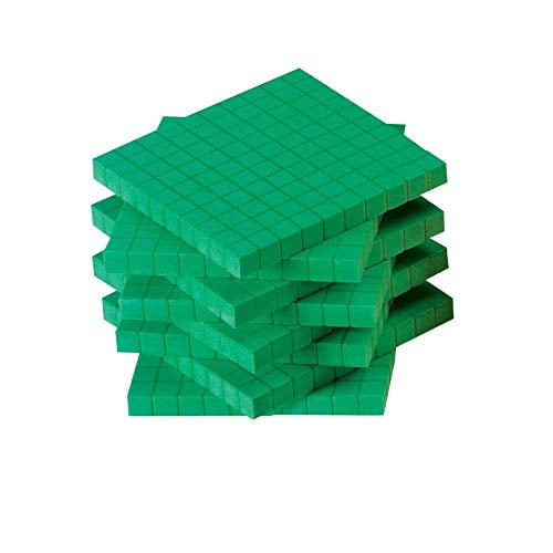 Green ManipuLite Foam Flats Set of 10 ETA hand2mind Base Ten Blocks 