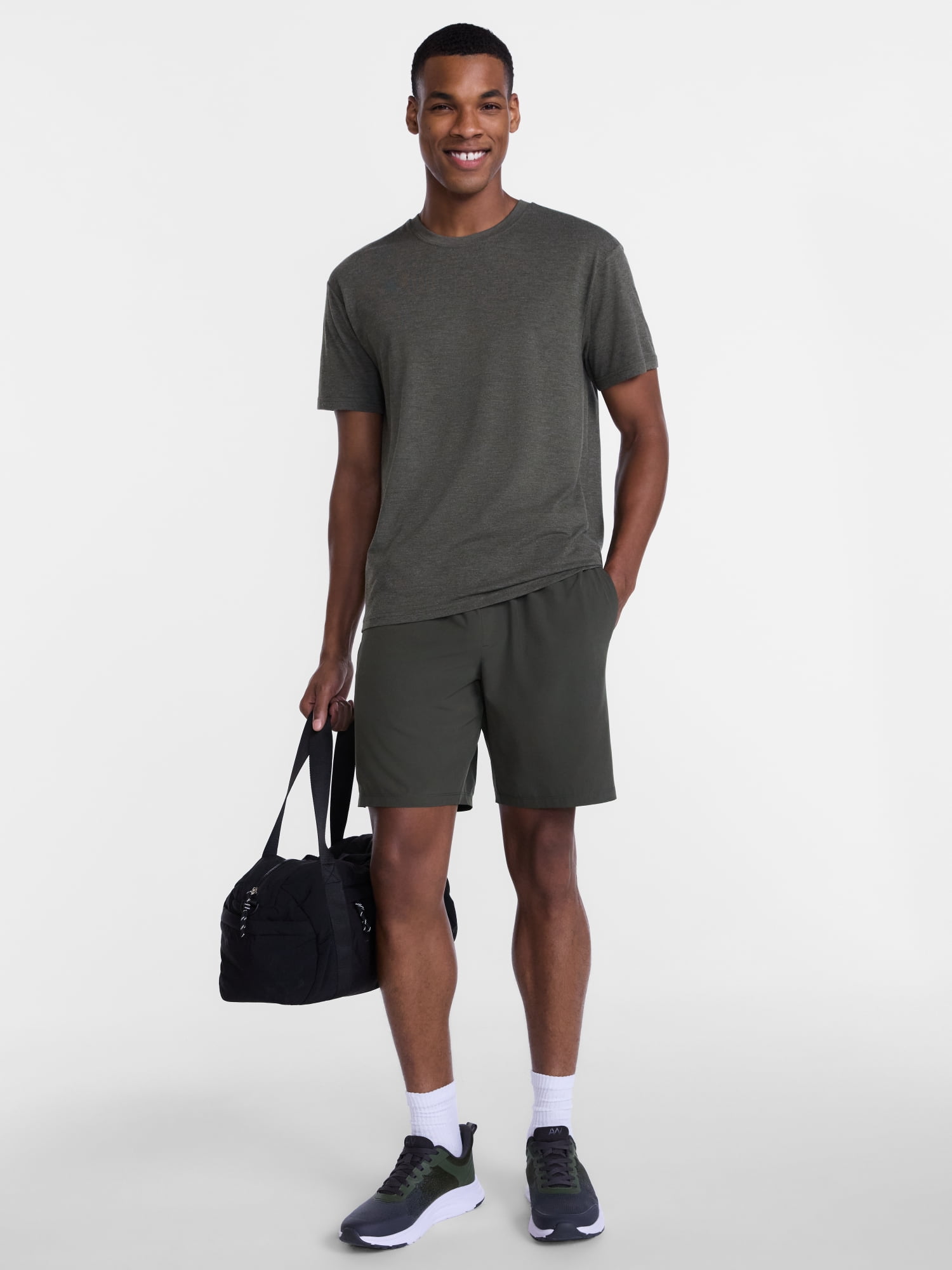 Athletic Works Men's and Big Men's Woven Running Shorts, 8" Inseams, Sizes XS-5XB