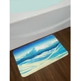 thumbnail image 2 of Landscape Bath Mat, Snowy Mountains Steep Slopes and Forest, Plush Bathroom Decor Mat with Non Slip Backing, 29.5" X 17.5", Sky Blue Pale Yellow, by Ambesonne, 2 of 2