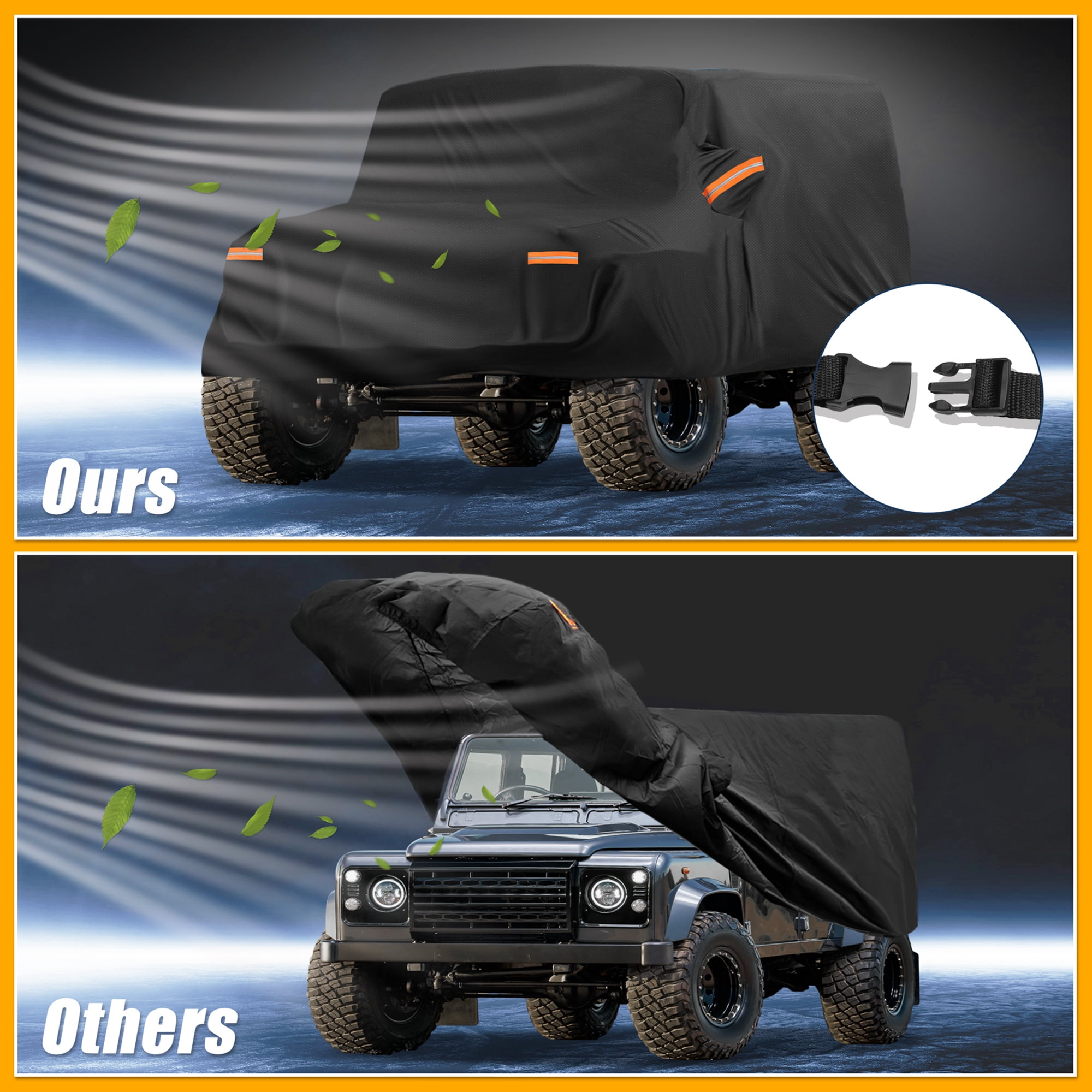 Unique Bargains UV-Resistant Car Cover Black ["for Land Rover Defender 110 2020-2025"]