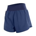 thumbnail image 4 of Pantalones cortos deportivos de entrenamiento para mujer - Cintura alta, doble capa con braguita interior, abertura lateral, bolsillos con cremallera, nailon y spandex, tallas S-XXL, 4 of 7