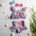 thumbnail image 3 of Baby Girl Cute Design Mermaid Swimsuits 2 Piece Ruffle Split Swimwear for 1-5 Years Old, 3 of 5