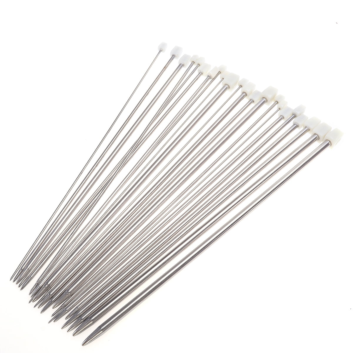 36cm Stainless Steel Single Pointed Knitting Needles Kit Set in Case 2.0mm 2.5mm 3.0mm 3.5mm 4.0mm 4.5mm 5.0mm 5.5mm 6.0mm 7.0mm 8.0mm 11 Pairs of 14