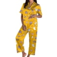 thumbnail image 5 of Under $20 Halloween Pajamas Set CNJKEHIUV Women's Halloween Pajamas Fall 2-Piece Plus Size Pumpkin Short Sleeve Top & Long Pants Home Dress Sleepwear Casual Loungewear, 5 of 5