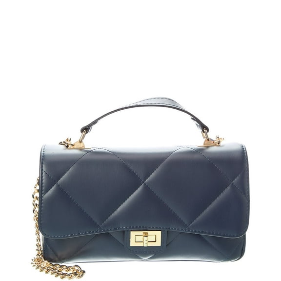 Persaman New York Cora16 Quilted Leather Satchel, Blue