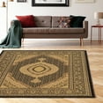 thumbnail image 2 of Linon Home Decor Persian Treasures Area Rug Collection, Black and Cream, 8' Round, 2 of 4