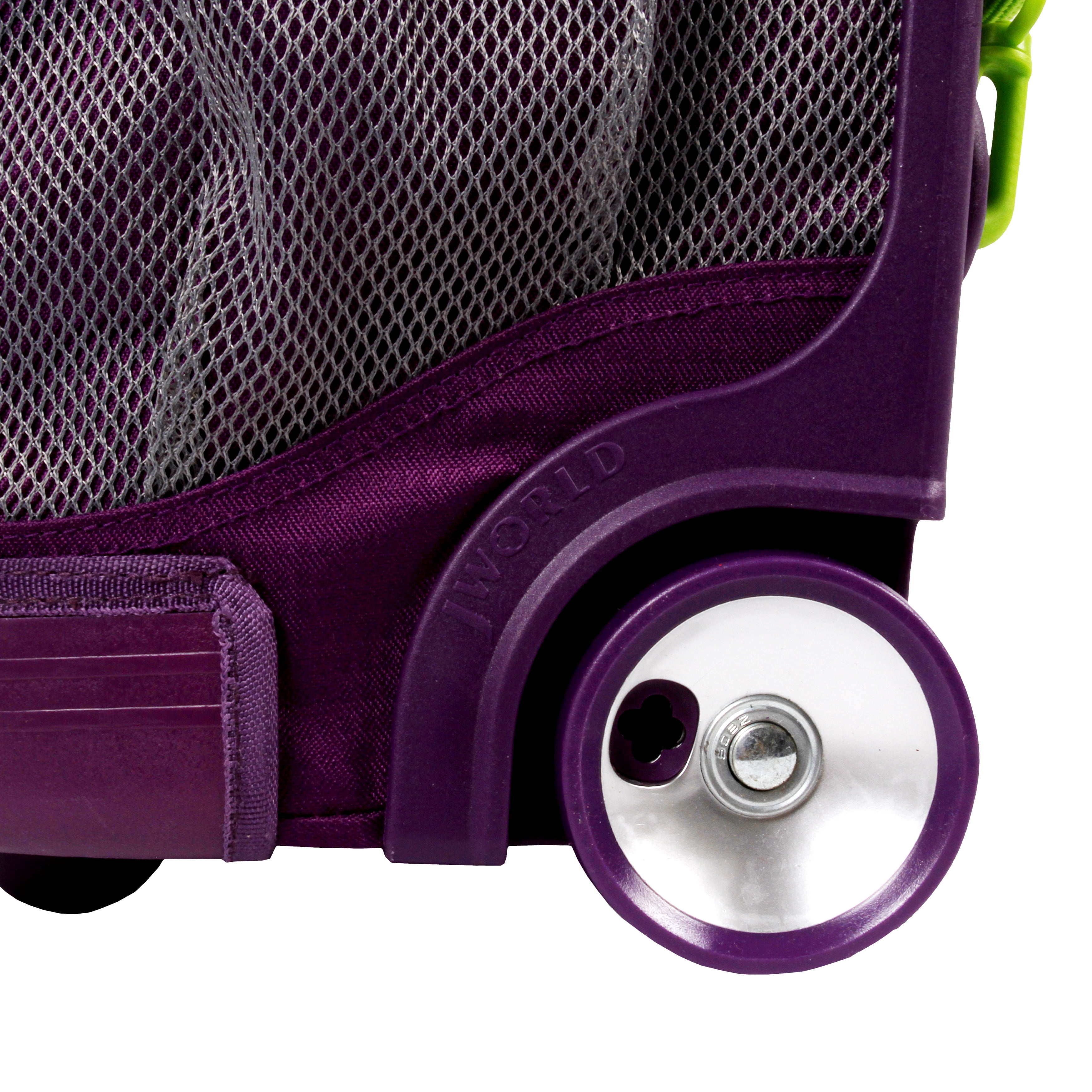 J World Boys and Girls Sunlight 18" Rolling Backpack for School and Travel, Purple