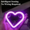 thumbnail image 4 of QINGQ Solar Powered Wireless LED Heart Shape C-Pillar Neon Light, 5 Lighting Modes Car Interior Decoration, Romantic Ambient Gift for Couples, 4 of 8