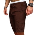 thumbnail image 3 of zuwimk Shorts For Men,Men's Cool Straight Fit Flat Front Shorts Brown,L, 3 of 5