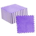 thumbnail image 4 of Interlocking Carpet Tiles, Thick Cuttable 10 Sheet  Anti Slip Soft Plush Floor Mat Tiles  For Bedside, 4 of 8