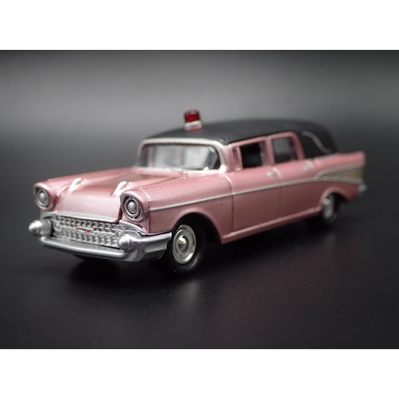 (Open Box) 1957 57 CHEVY CHEVROLET HEARSE AMBULANCE 1:64 SCALE DIORAMA DIECAST MODEL CAR