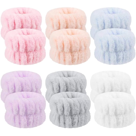 Anmieciu Muñequeras para Lavado de Cara Juego de 12 Piezas de Muñequeras Muñequeras de Microfibra Muñequeras para Lavado de Spa Toallas de Muñeca para Lavar la Cara Evita que el líquido se derrame por