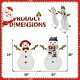 thumbnail image 6 of 2PCS 2D Outdoor Snowman Christmas Decorations, 24" 28"H Light Up Christmas Decor with 60 Warm White LED Lights, Lighted Holiday Displays for Yard Decor, Porch, Patio, Lawn, Home, Garden, 6 of 10