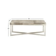 thumbnail image 4 of DecMode Leather Handmade Cowhide Bench with Silver Metal Base, Gray, 4 of 12