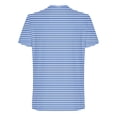 thumbnail image 4 of Rloper-Lop Mens Crewneck T Shirts Casual Stylish Striped Printing Tees Lightweight Short Sleeve Striped Printign Shirts Summer Outdoor Tops Blue XL, 4 of 5