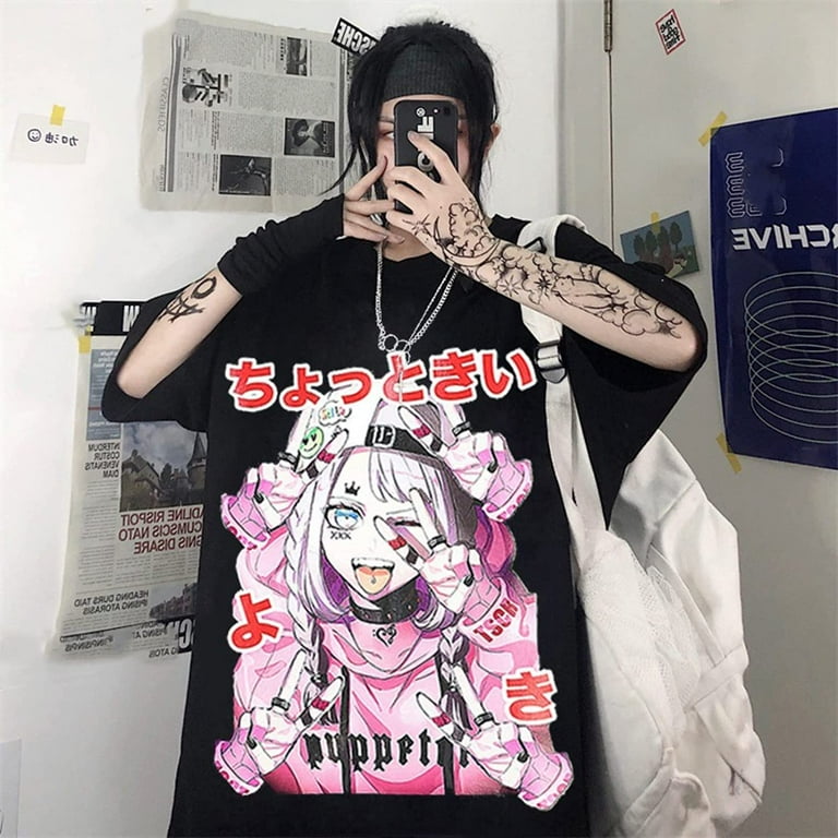 Y2k Aesthetic Grunge Goth T-shirt Tee Female Clothing Y2k Graphic Print  Harajuku