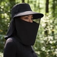 thumbnail image 5 of Btomtd Outdoor Sun Hat with Face & Neck Flap, UPF 50+ Wide Brim Breathable Fishing Hat for Hiking Travel Beach Cycling, Black, 5 of 6