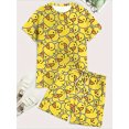thumbnail image 3 of Conjunto de pantalones cortos de manga corta con estampado de oso pardo de dibujos animados para hombre, camiseta informal de verano para uso diario, pantalones cortos de playa de moda urbana para hom, 3 of 5
