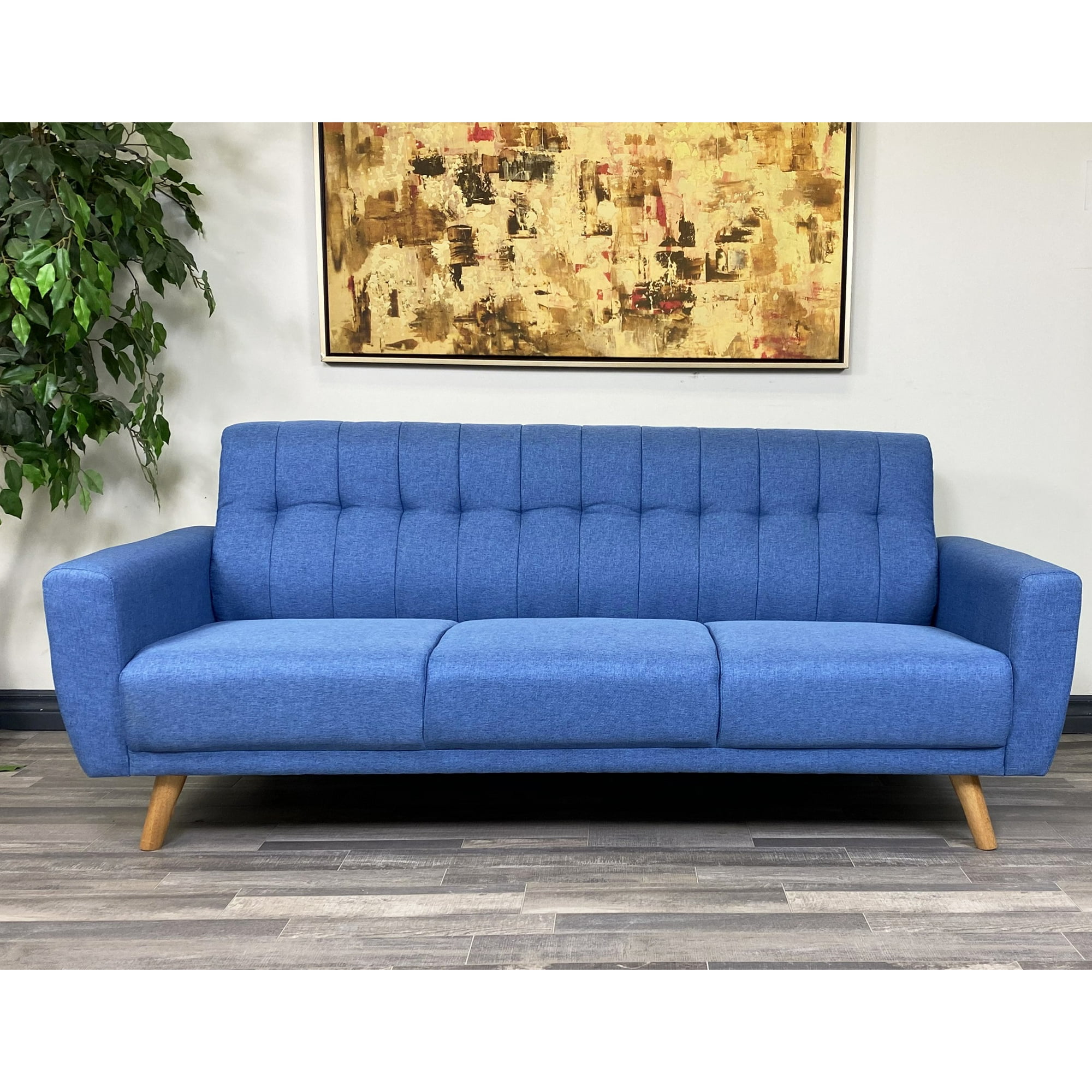ViscoLogic MOCA Contemporary New Mid Century Tufted Style Fabric Upholstered Modern Living Room Sofa Walmart Canada