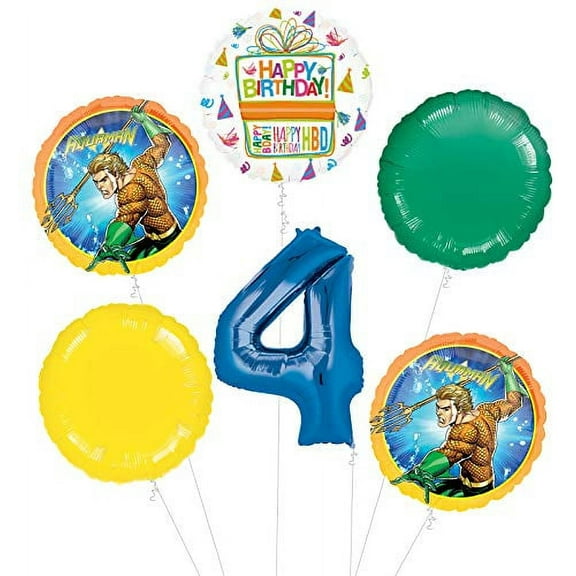 Aquaman 4th Birthday Party Supplies Balloon Bouquet Decorations