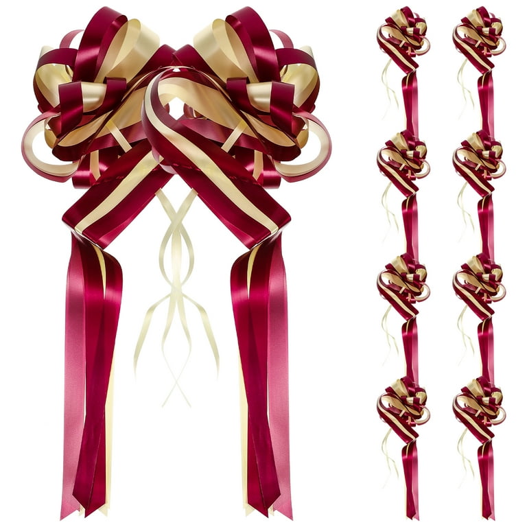 KALLORY 60 Pcs Latte Art Gift Bows Present Bows Tie Wrapping Bow Wedding  Car Bow Pull Ribbon Bow Knot Red Bows for Gift Wrapping Wedding Bowkont  Decor