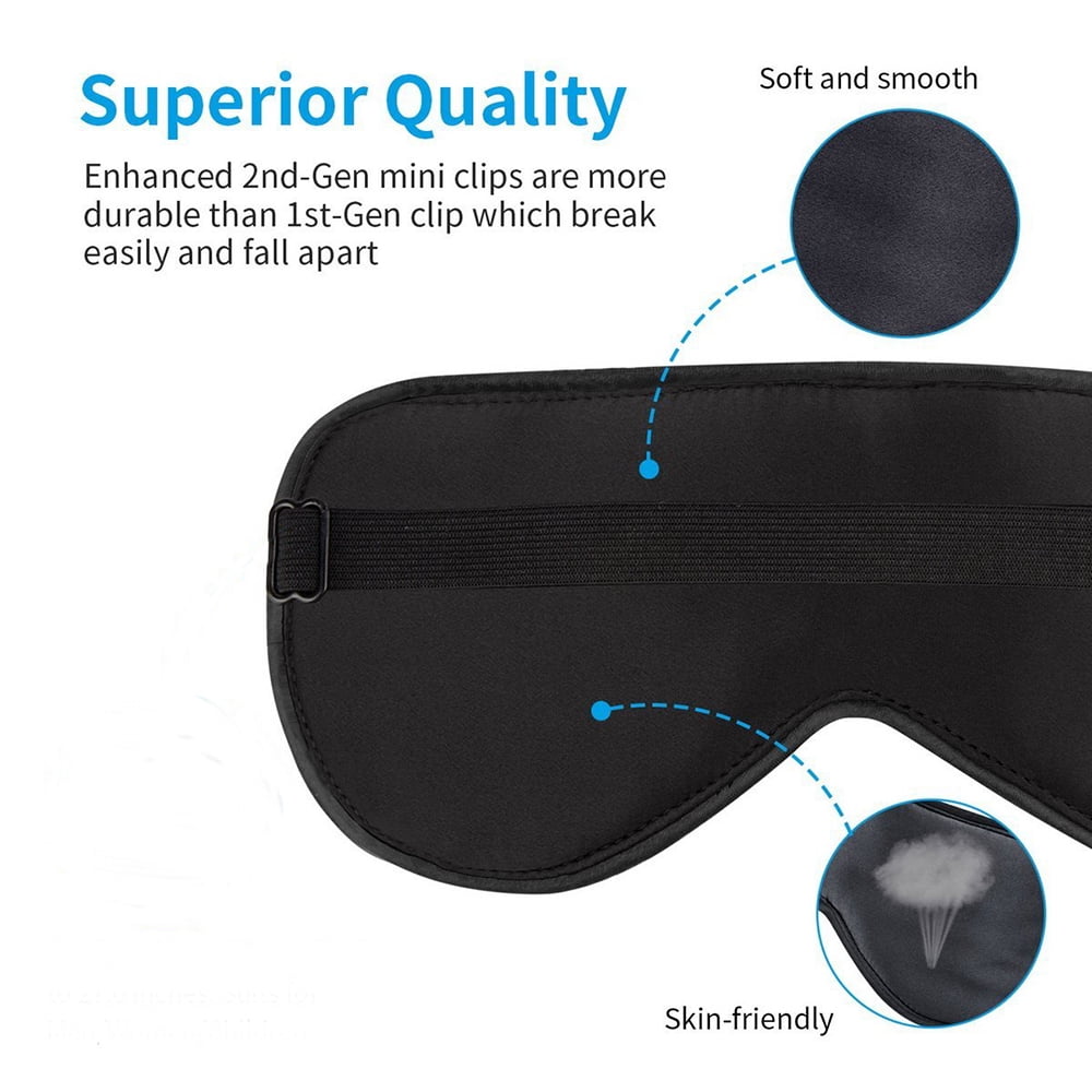  Sleep Mask, Silk Eye Mask for Sleeping with Adjustable Strap,  Satin Blackout Sleeping Eye Mask for Men&Women, Comfortable Blindfold  Eyeshade for Night Sleep(Black) : Health & Household