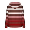 thumbnail image 4 of Women's Fleece Hoodies Fuzzy Cozy Oversized Hooded Sweatshirt Fashion Striped Printed Winter Jackets Crewneck Pullover Loose Soft Outerwear Tops with Pocket, 4 of 5