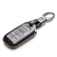 thumbnail image 2 of Vitodeco Genuine Leather Smart Key Keyless Remote Entry Fob Case Cover with Key Chain for Honda Civic, Fit, Accord, Pilot, CR-V (5 Buttons, Black), 2 of 5