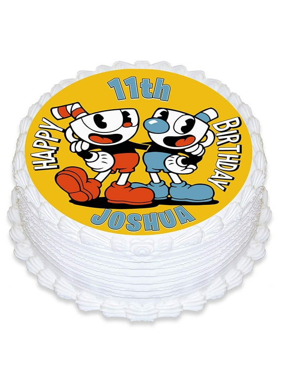 Cuphead Edible Cake Image Topper Personalized Picture 8 Inches Round