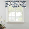 thumbnail image 2 of Tie Up Valances for Windows, Nautical Coastal Fish Adjustable Valance Curtains Window Treatment for Living Room/Bedroom, Oil Painting Ocean Beach Rod Pocket Kitchen Curtains & Drapes 42x18 Inch, 2 of 9