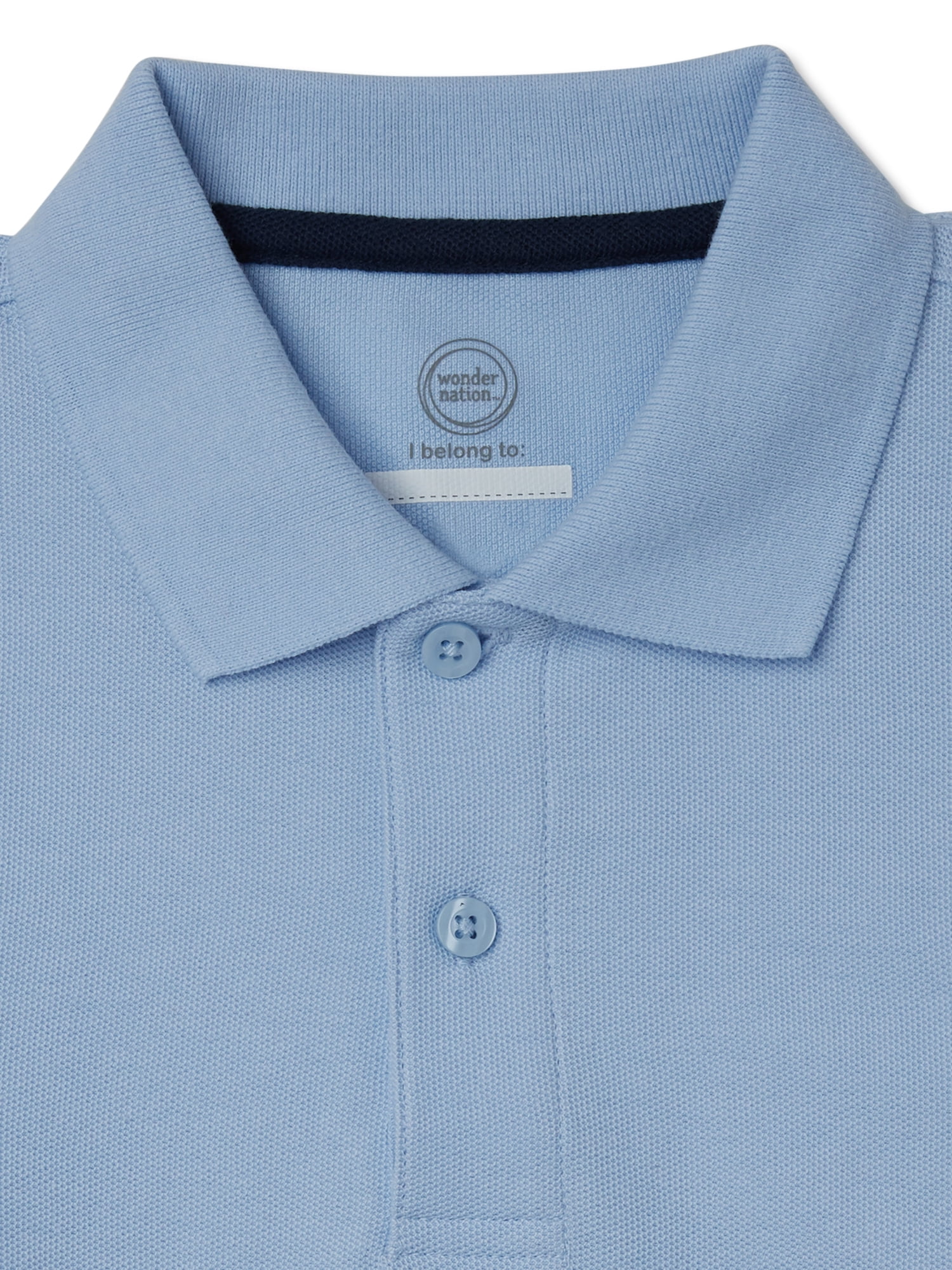 Wonder Nation Boys School Uniform Long Sleeve Pique Polo Shirt, 2-Pack, Sizes 4-18 & Husky